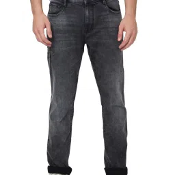 Spykar Black Cotton Regular Fit Jeans image 1