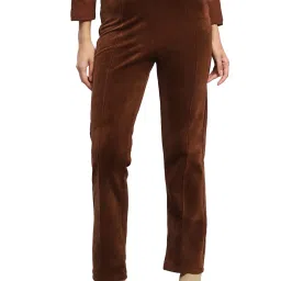 Rock.it Brown Regular Fit Mid Rise Trousers image 1