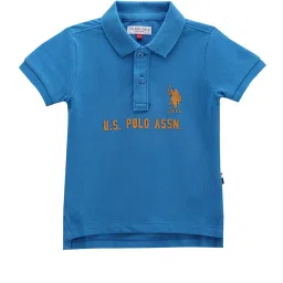 U.S. Polo Assn. Kids Blue Printed Polo T-Shirt image 1