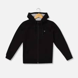 Allen Solly Junior Black Cotton Logo Full Sleeves Sweatshirt image 1