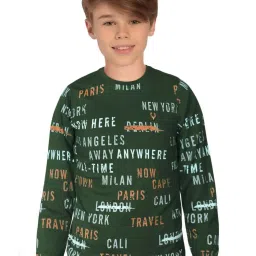 Allen Solly Junior Green Printed Full Sleeves Sweatshirt image 1
