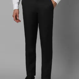 Louis Philippe Black Slim Fit Texture Trousers image 1