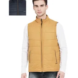 Duke Navy & Mustard Regular Fit Reversible Jacket-image-59