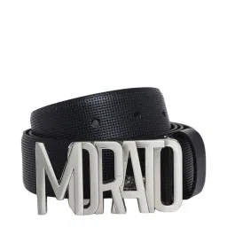 Antony Morato Black Leather Textured Waist Belt image 1