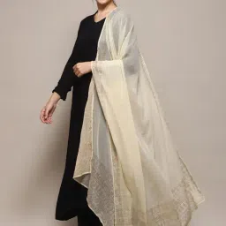 Biba Off-White Embellished Dupatta-picture-18