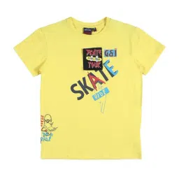 Gini & Jony Boys Yellow Cotton Printed T-Shirt-picture-17