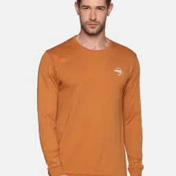 showoffff SHOWOFF Brown Cotton Slim Fit Solid Sweatshirt image 1