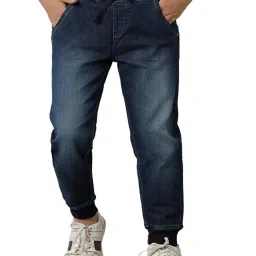 Under Fourteen Only Kids Navy Solid Denim Joggers image 1