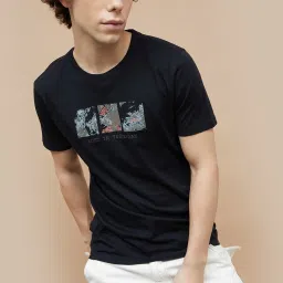 Forca By Lifestyle Black Regular Fit Printed T-Shirt image 1