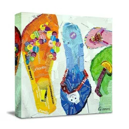 Art Street Flip Flop Slipper Printed Multicolor Engineered Wood Wall Art image 4