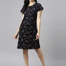 Kryptic Blue & Black Cotton Printed Sleep Tees image 4