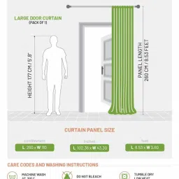 DDECOR Live Beautiful Brown Polyester 9 ft Long Door Curtain image 4