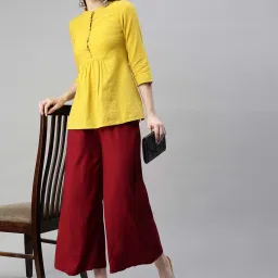 Kryptic Maroon & Green Mid Rise Flared Pants - Pack Of 2 image 4