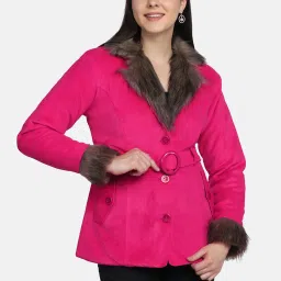 BUYNEWTREND Pink Regular Fit Jacket image 1