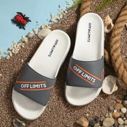 OFF LIMITS Men's REST DAY Dark Grey, Off White & Orange Slides-picture-13