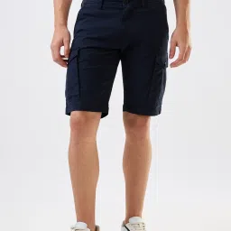 Spykar Blue Cotton Regular Solid Shorts image 1