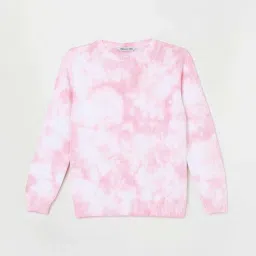 Fame Forever by Lifestyle Kids Pink & White Cotton Printed Full Sleeves Sweater image 1