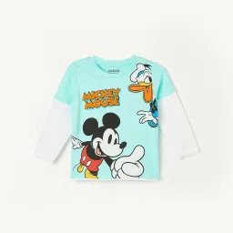 Juniors by Lifestyle Ice Blue Cotton Printed Full Sleeves T-Shirt image 1