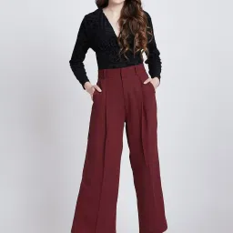 Magre Maroon Regular Fit Trousers image 4