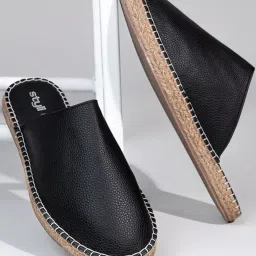 Styli Men's Black Mule Shoes image 1