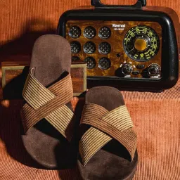 planet paaduks Paaduks Men's Ben Luxe Brown Cross Strap Sandals image 1