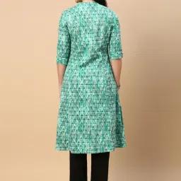 showoffff SHOWOFF Turquoise Printed Kurta image 4