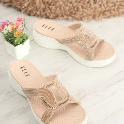 Elle Women's Pink Thong Wedges image 1