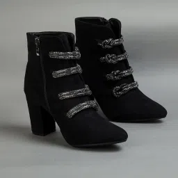 Ginger by Lifestyle Women's Black Casual Booties image 1