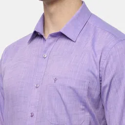 Ramraj Purple Cotton Regular Fit Self Pattern Shirt image 4