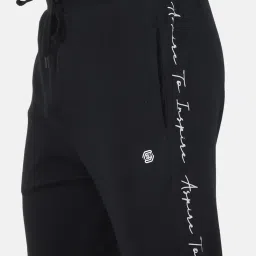 Duke Black Relaxed Fit Trackpants image 4