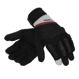 Royal Enfield Off White Leather Textured Gloves image 1