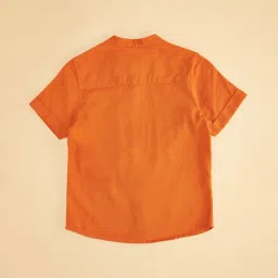 Pantaloons Junior Kids Orange Cotton Regular Fit Shirt image 4