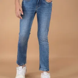 Crimsoune Club Boys Blue Solid Jeans image 1