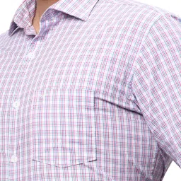 Park Avenue Violet Slim Fit Check Cotton Shirt image 4