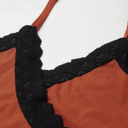 Ms.Lingies Orange Lace Work Nighty image 4