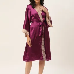 Ms.Lingies Purple Lace Work Robe image 4