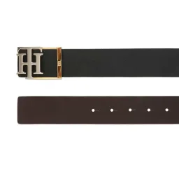 Tommy Hilfiger Black & Brown Leather Reversible Belt for Men image 4