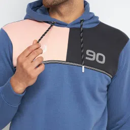 Duke Blue Regular Fit Color Block Hooded Sweatshirt image 4