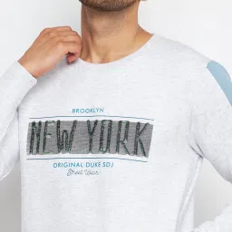 Duke Light Grey Regular Fit Printed Sweatshirt image 4