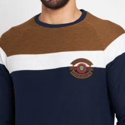 Duke Brown Regular Fit Color Block Sweatshirt image 4