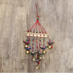 eCraftIndia Handcrafted Decorative Parrot Wall/Door/Window Hanging Bells image 1