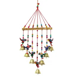 eCraftIndia Handcrafted Decorative Parrot Wall/Door/Window Hanging Bells image 4