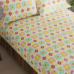 Bianca La-vogue Multicolor Microfibre 152 TC Extra Smooth Double Size Bed Sheet with Pillow Cover image 4