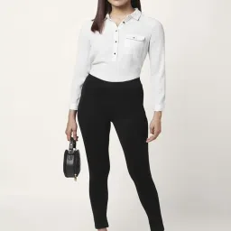 Annabelle by Pantaloons Black Mid Rise Tights image 4