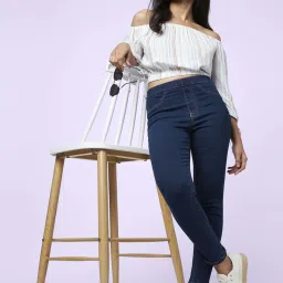 YU by Pantaloons Navy High Rise Jeggings image 4