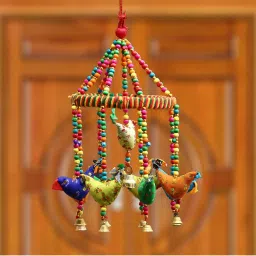 eCraftIndia Handcrafted Decorative Birds Wall/Door/Window Hanging Bells image 3