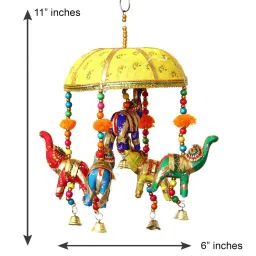 eCraftIndia Handcrafted Decorative Elephant Wall/Door/Window Hanging Bells image 5