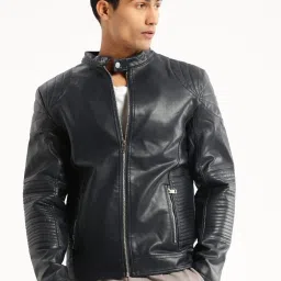 showoffff SHOWOFF Navy Blue Slim Fit Jacket image 1