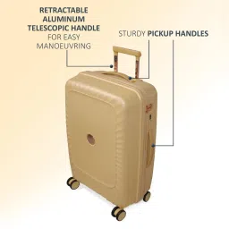 Romeing Sicily Yellow Textured Hard Case Medium Trolley Bag Set of 2 - 55 & 65 cms image 4