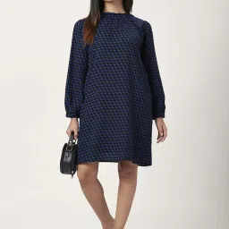 Annabelle by Pantaloons Blue Printed Shift Dress image 4